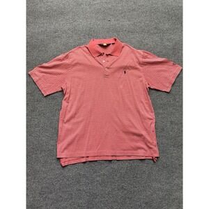 Ralph Lauren‎ Men's Polo Golf Shirt Mens Pink White Black Striped Size Medium